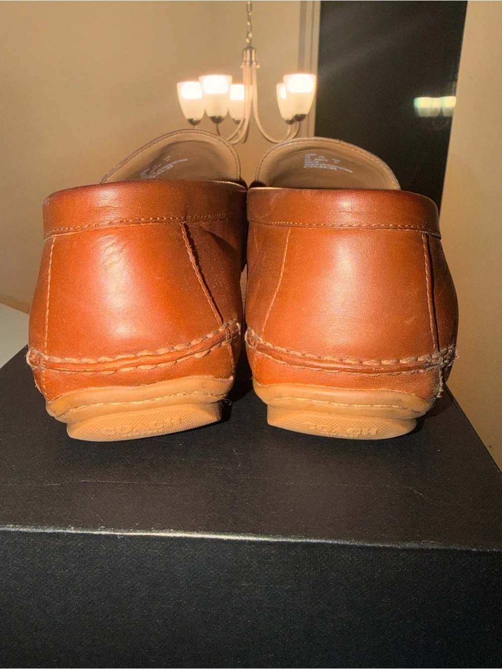 Coach Men's Brown Leather & Signature Canvas Slip-On Loafers
